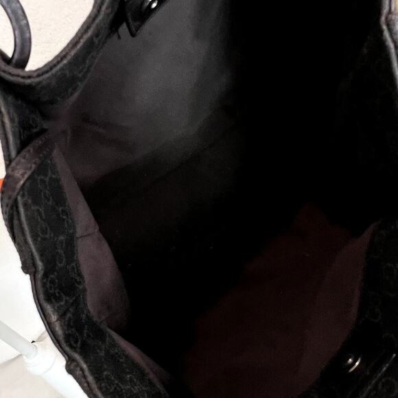 Gucci Chocolate Brown Hobo Tote GG Canvas Brown 101920 - Picture 11 of 13